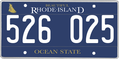 RI license plate 526025