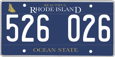 RI license plate 526026