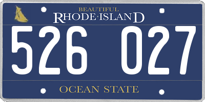 RI license plate 526027