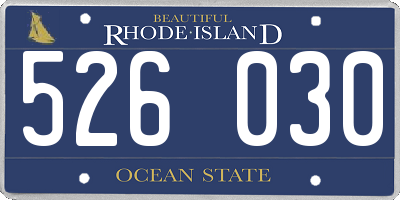RI license plate 526030