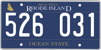 RI license plate 526031