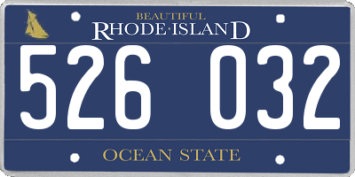 RI license plate 526032