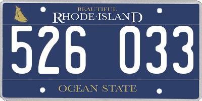 RI license plate 526033