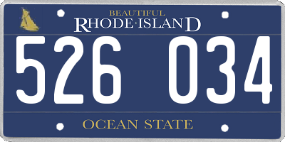 RI license plate 526034