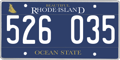 RI license plate 526035