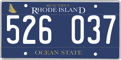RI license plate 526037