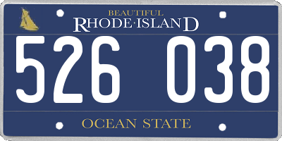 RI license plate 526038