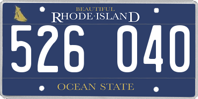 RI license plate 526040