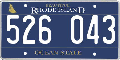 RI license plate 526043
