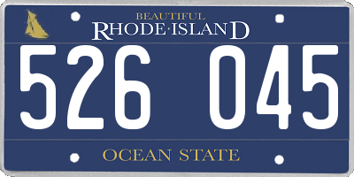 RI license plate 526045