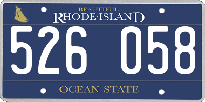 RI license plate 526058