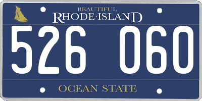 RI license plate 526060