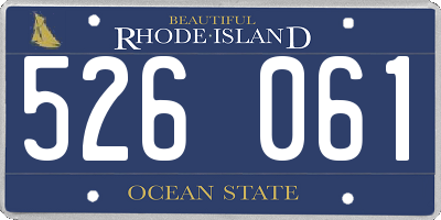 RI license plate 526061