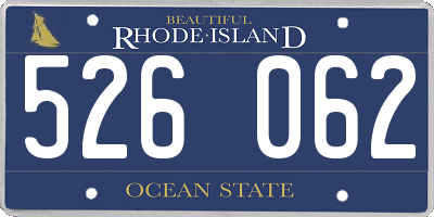 RI license plate 526062