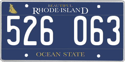 RI license plate 526063