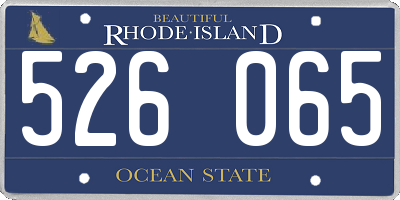 RI license plate 526065