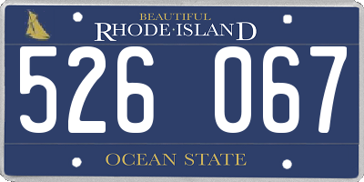 RI license plate 526067