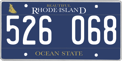 RI license plate 526068