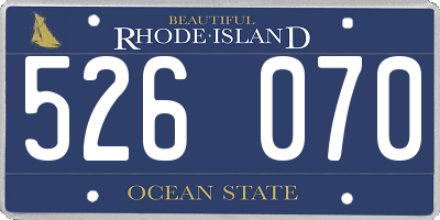 RI license plate 526070