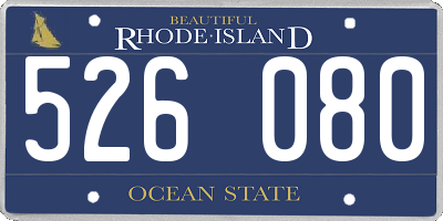 RI license plate 526080