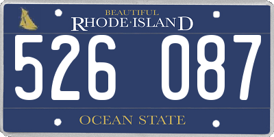 RI license plate 526087