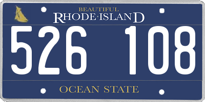 RI license plate 526108