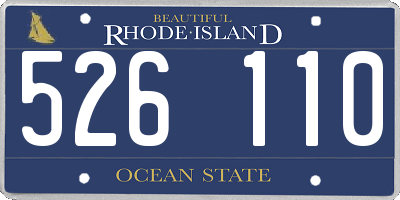 RI license plate 526110