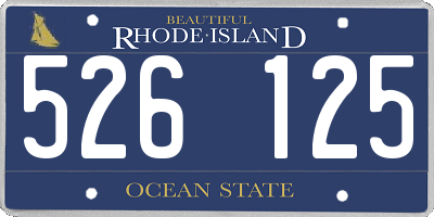 RI license plate 526125