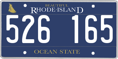 RI license plate 526165