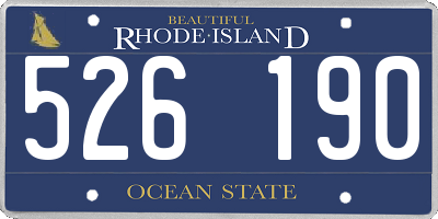 RI license plate 526190