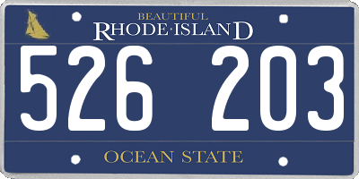 RI license plate 526203