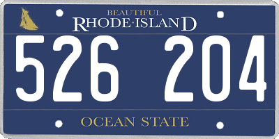 RI license plate 526204