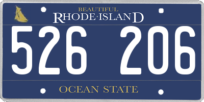 RI license plate 526206