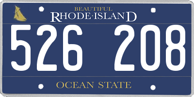 RI license plate 526208