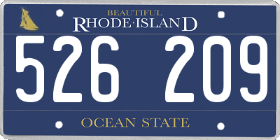 RI license plate 526209