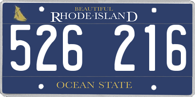 RI license plate 526216