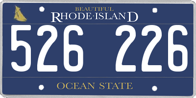RI license plate 526226