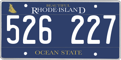 RI license plate 526227