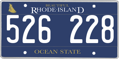 RI license plate 526228