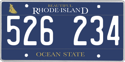 RI license plate 526234