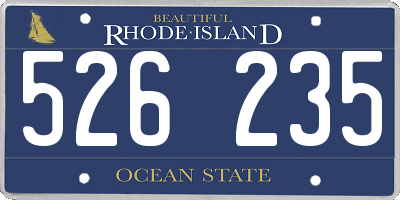 RI license plate 526235