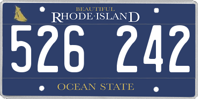 RI license plate 526242
