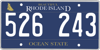 RI license plate 526243