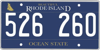RI license plate 526260