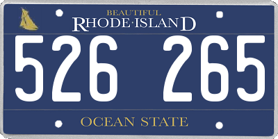 RI license plate 526265