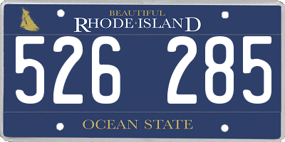 RI license plate 526285