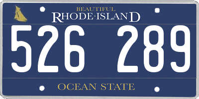 RI license plate 526289