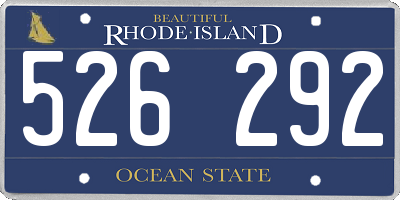 RI license plate 526292