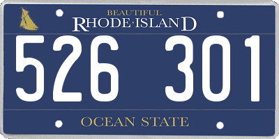 RI license plate 526301