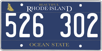 RI license plate 526302